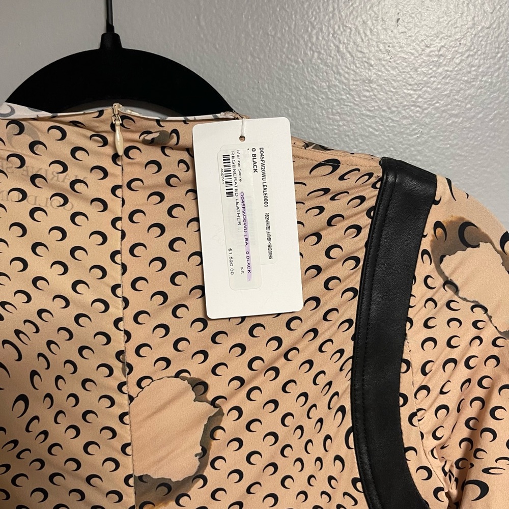 MARINE SERRE REGENERATED LEATHER HYBRID STRETCH DRESS - Picture 8 of 8